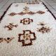 Vintage moroccan rug berber handmade 74cm x 136cm 1970s