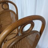 Set of 8 Vintage Bentwood Cane Dining Chair, Thonet Style, 1970s Yugoslavia