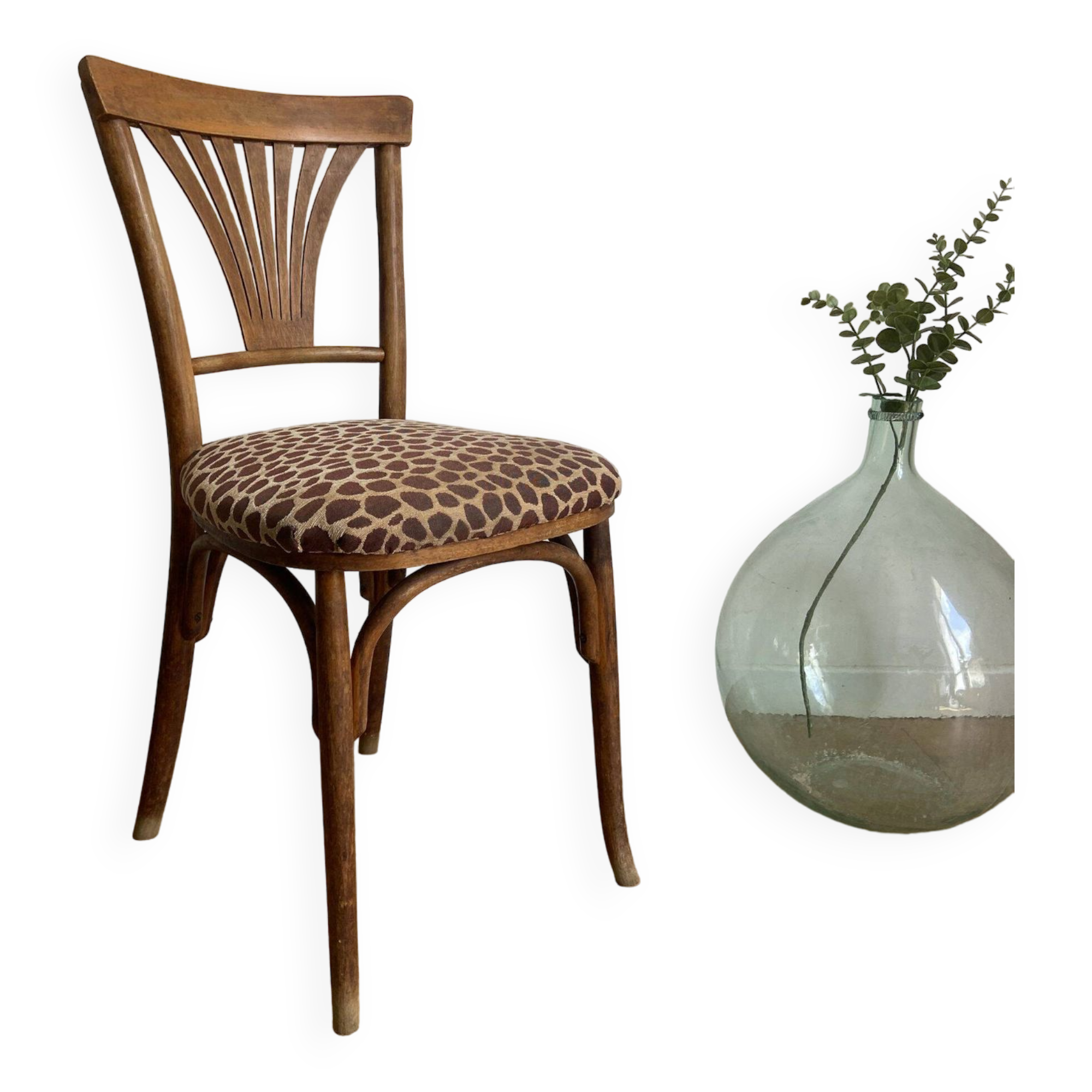 Chaise bistrot baumann bois et assise tissus