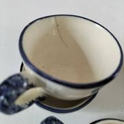 Set of 7 miniature Quimper earthenware cups