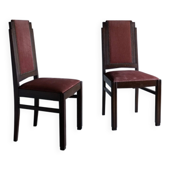 2 fauteuils en chêne de l'École d'Amsterdam | Pays-Bas | Années 1920