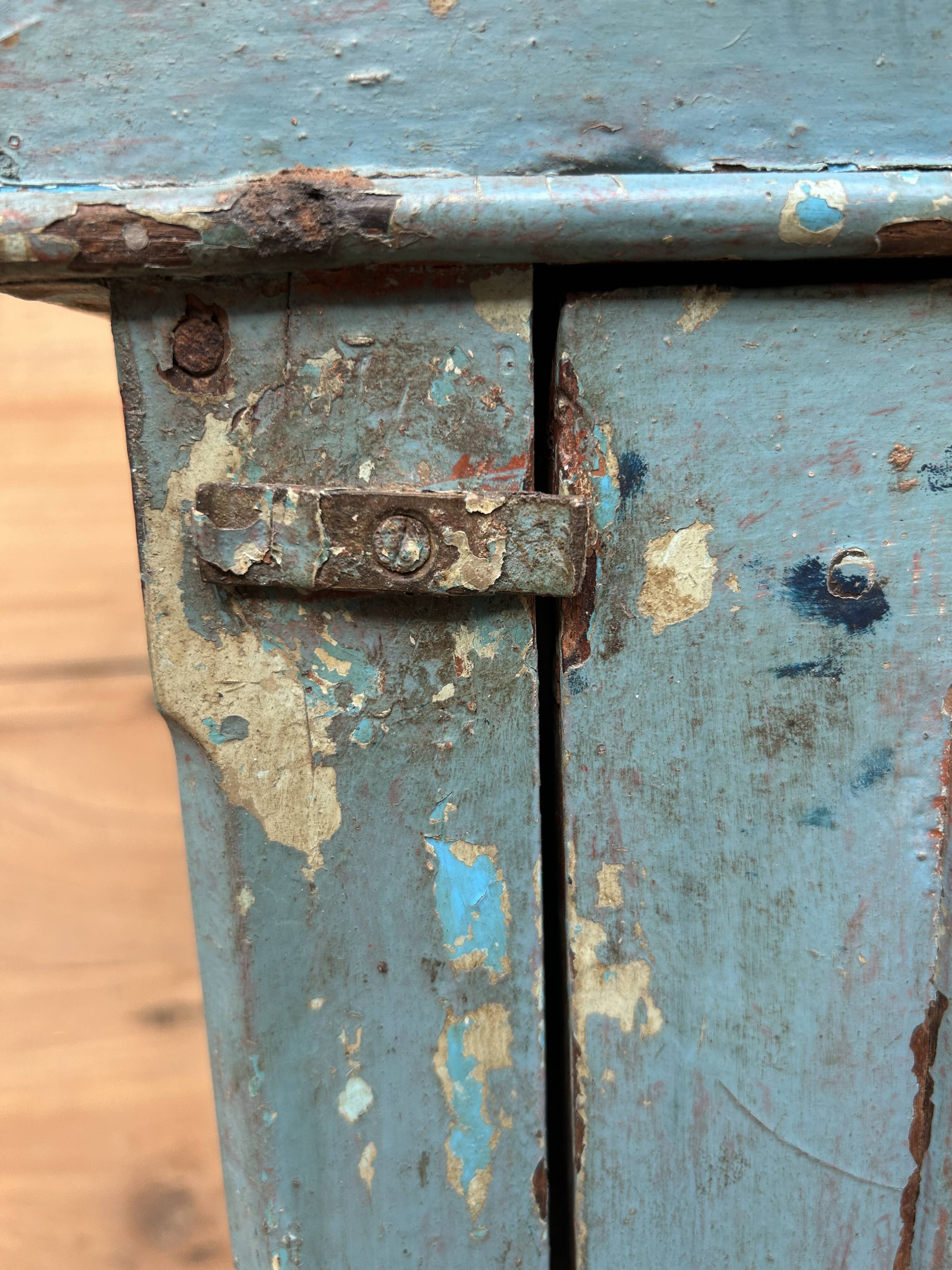 Wall display cabinet in Burmese teak with original patina.