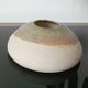 Vintage studio pottery signed - Variegated green and raw earth