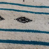 Kilim handmade white carpet in natural wool