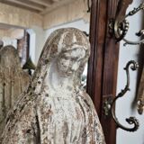 Statue de jardin Vierge marie en pierre reconstituée ancienne