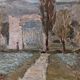 Mid-Century Modern Swedish "Italian Valley" Vintage 1967 Oil Painting, Framed