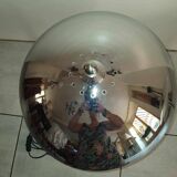 Pair of chrome mushroom lamps
