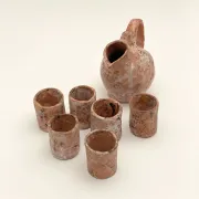 Clay jug and cups