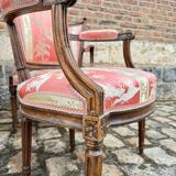 Suite Of Six Armchairs In Natural Wood From Louis XVI XVIII Eme Century