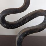 Pair of wrought iron candlesticks