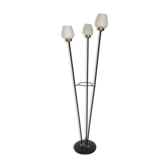 Floor lamp 3 branches with opalines of the House Arlus - 1950