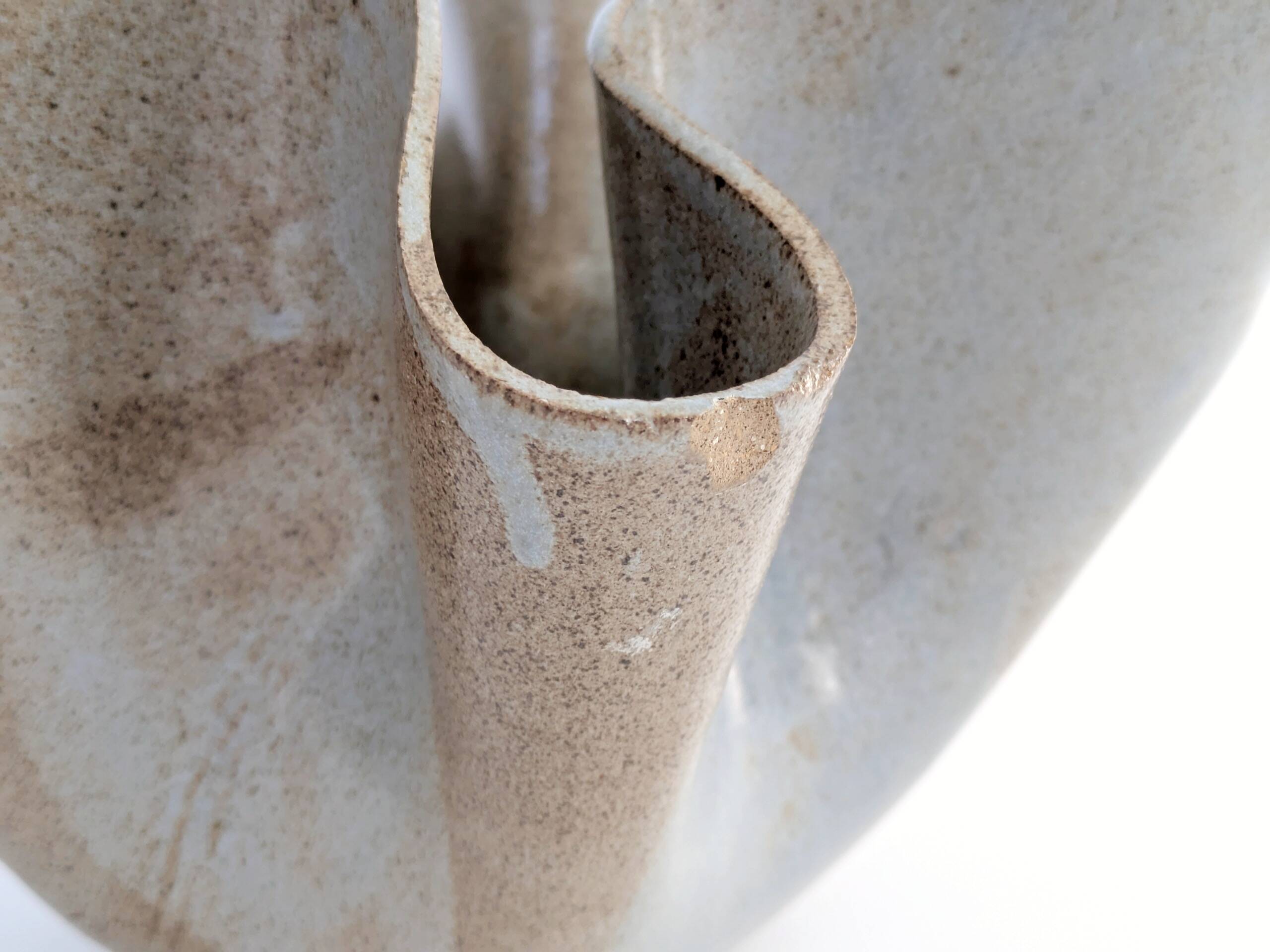 Vintage Willy Guhl style folded ceramic vase, 1960s