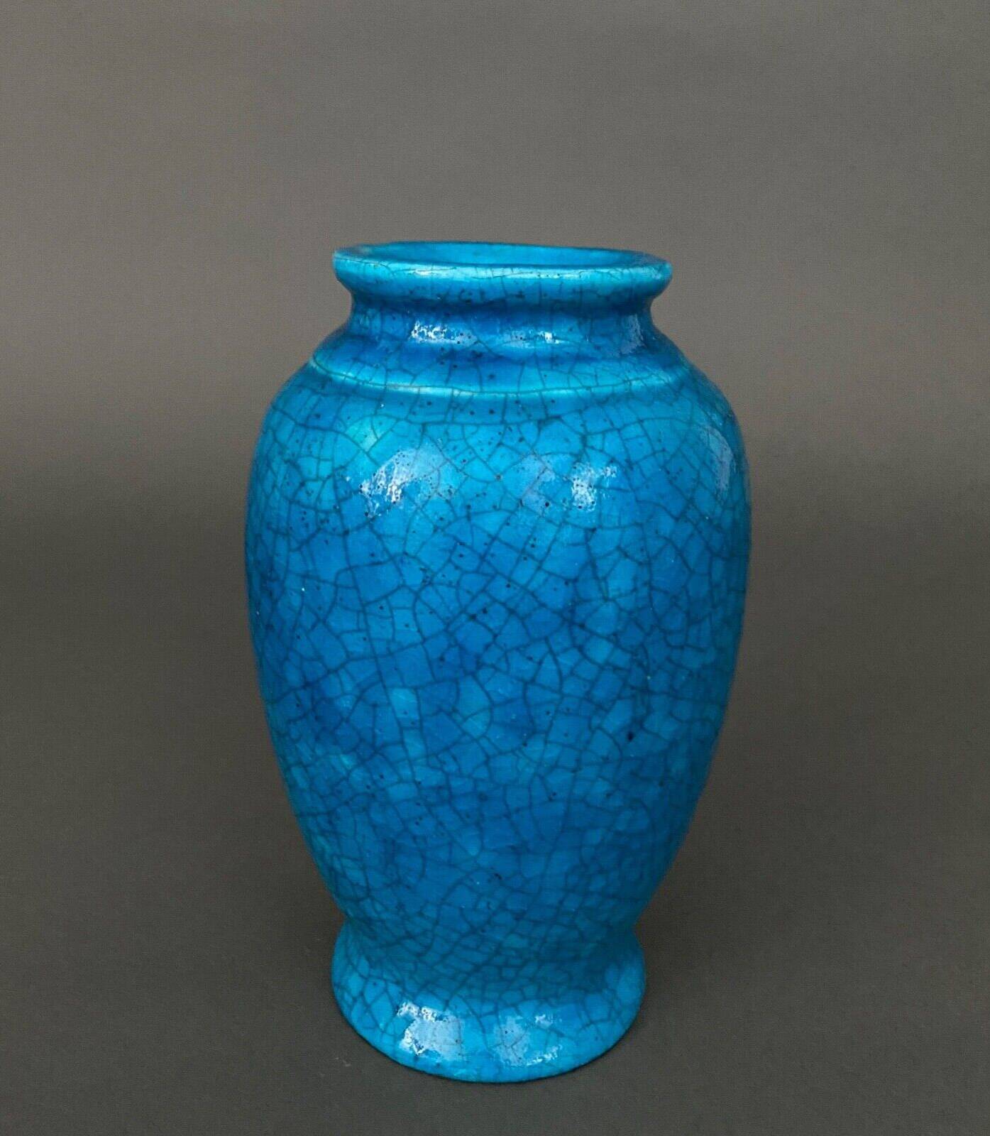 Cracked ceramic vase by Lachenal 1930 ovoid shape