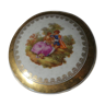 Bonbonnière en porcelaine de Limoges décor de style fragonard scène galante - dorure à l'or fin