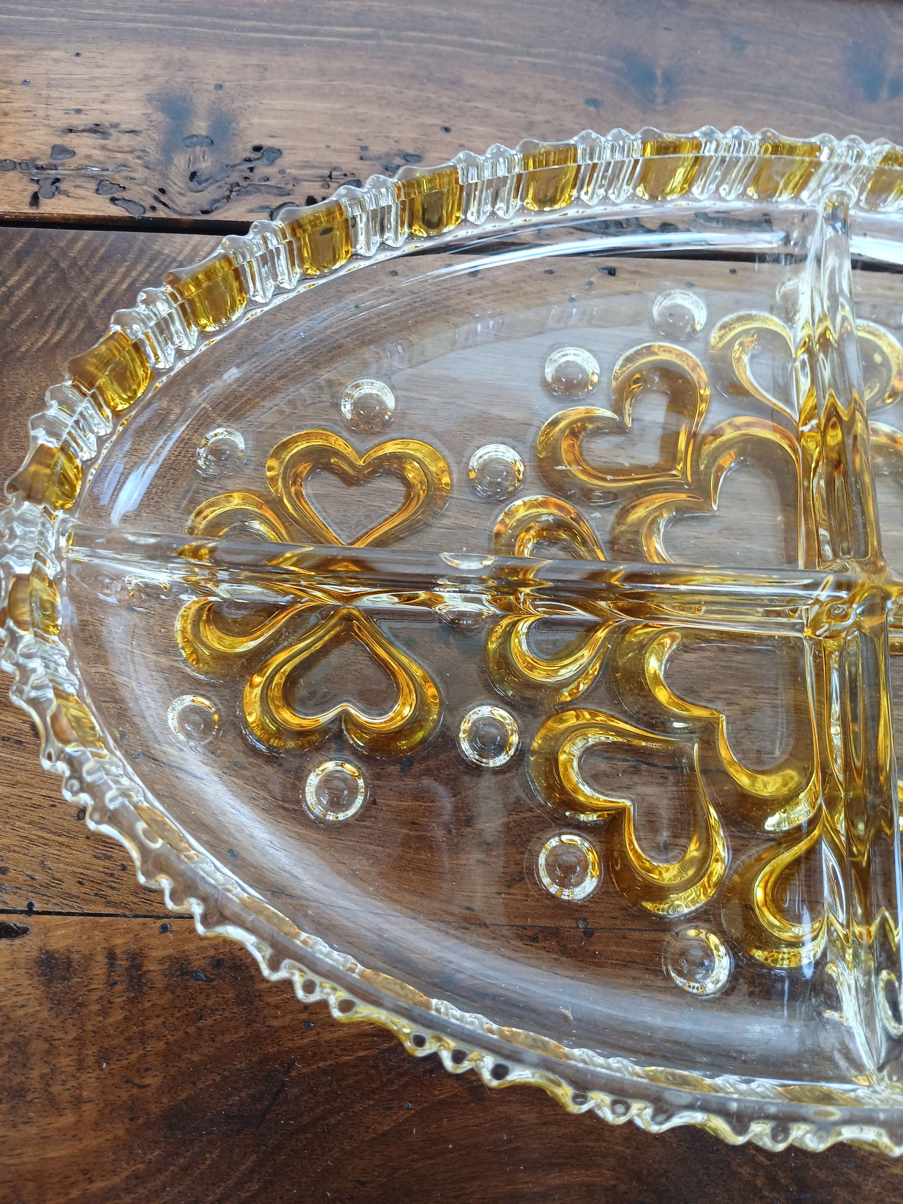Vintage aperitif plate in glass from West Germany.