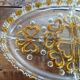 Vintage aperitif plate in glass from West Germany.