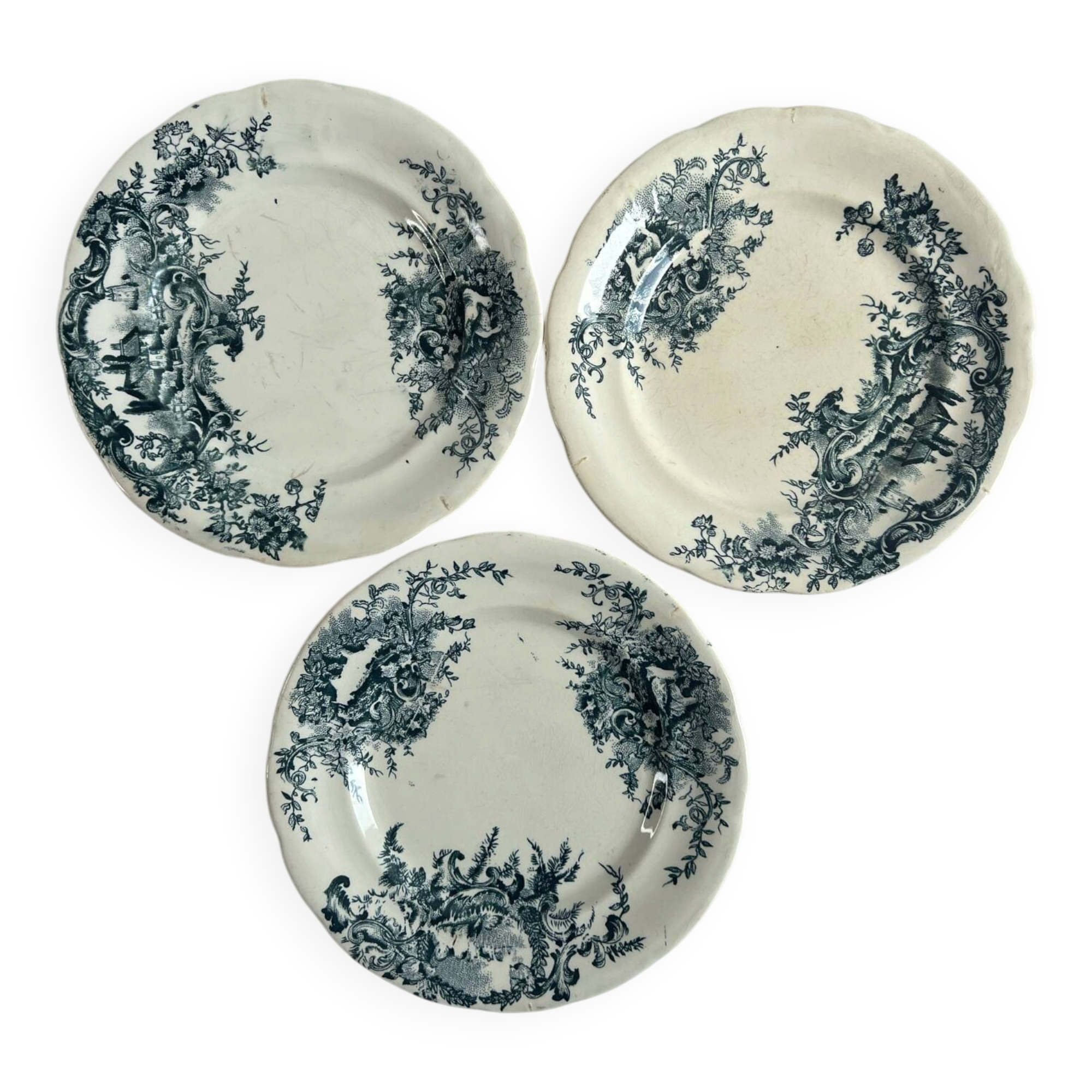 Set of 3 dessert plates in ironstone 20cm
