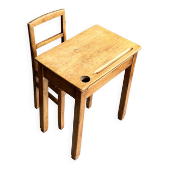 Solid wood school desk - Mid 20th Century - Independent Chair
