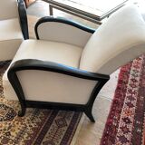Pair of art deco armchairs with system