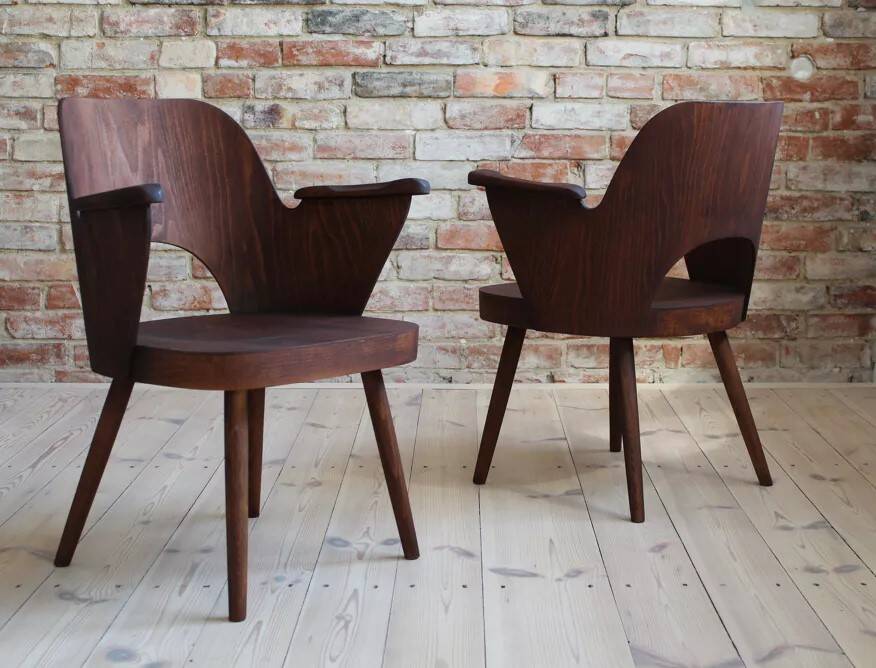 Dining Chairs by Lubomír Hofmann for TON, Model 1515, Beechwood, 1960s, Set of 2