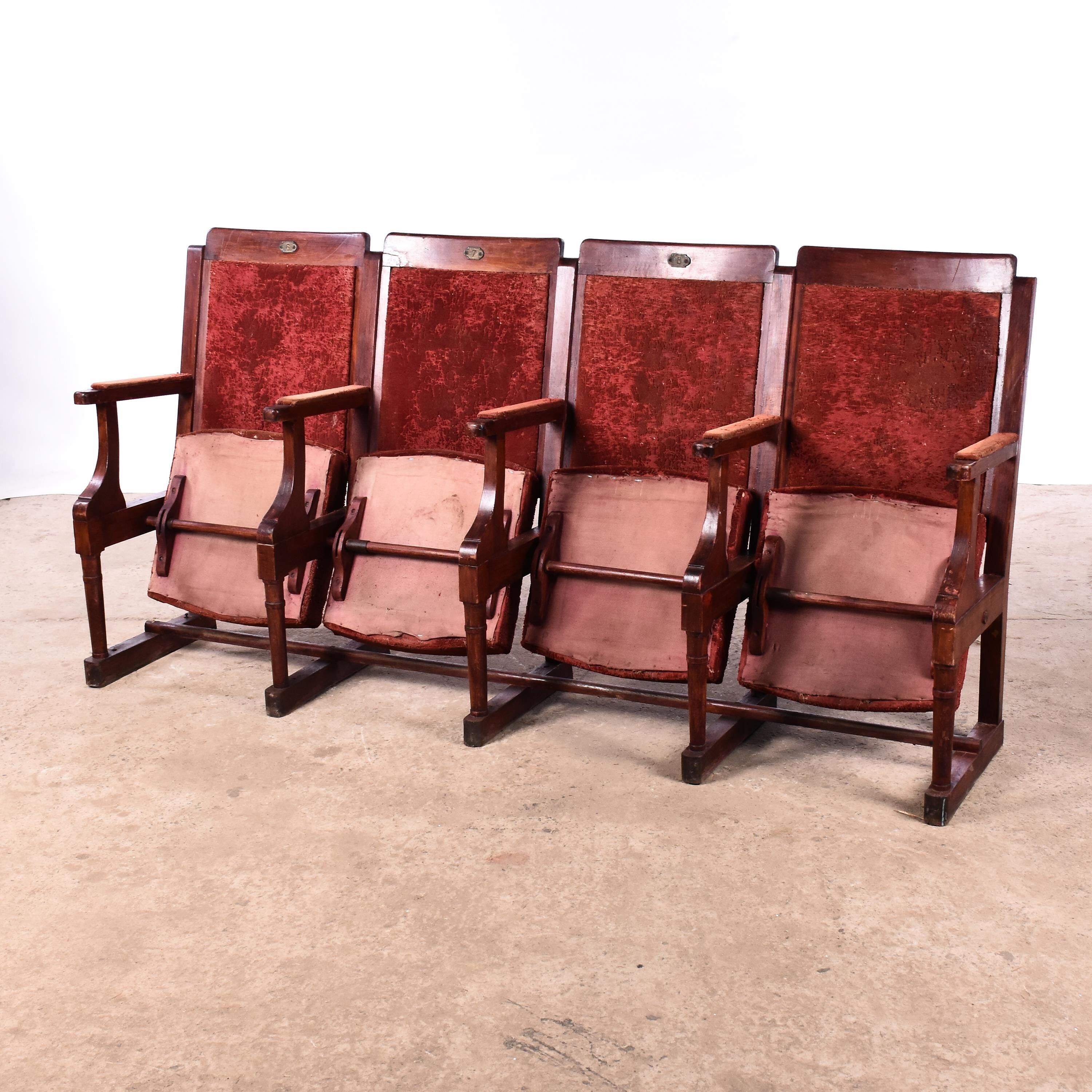 Velvet theater seat folding
