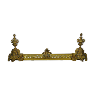 Bronze or gilded brass fireplace bar