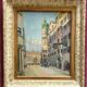 Vintage Impressionist Cityscape Oil Painting