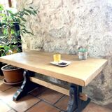 Monastery coffee table in wood and black patina