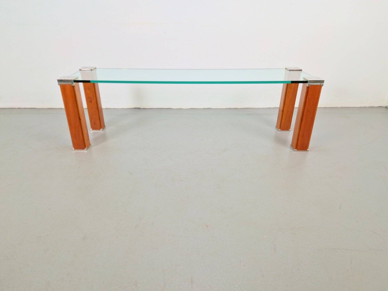 Pioneer T66 Cherry Wood & Glass Side Table from Peter Ghyczy, 1980s