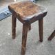 Pair of antique wooden chair stools vintage tree trunk décor