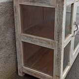 Small old white wooden display case