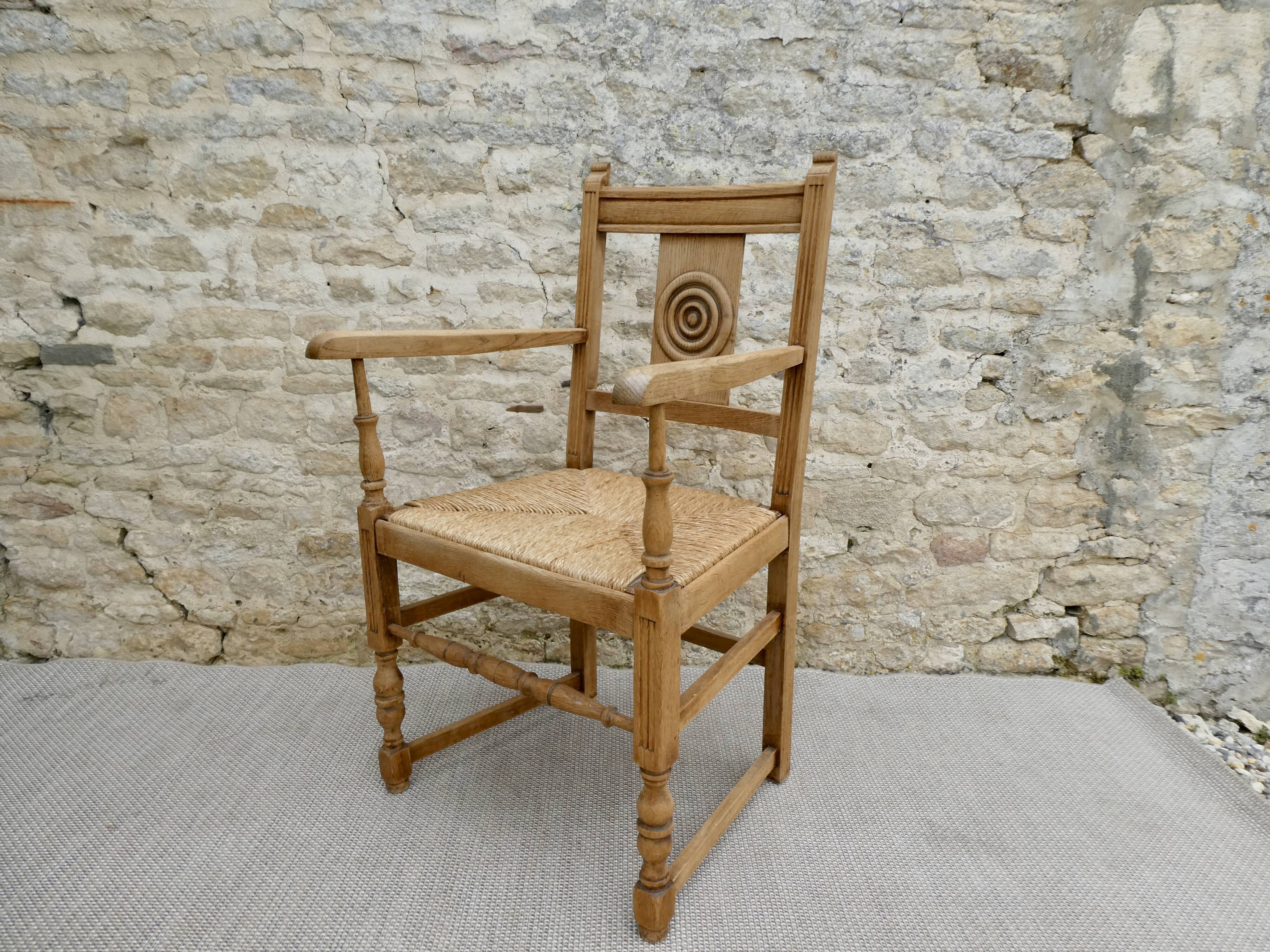 Light wooden neo-rock chair and 1940s mulella seat