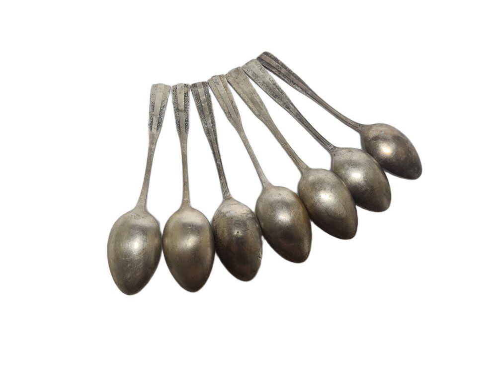 Art Deco brass spoons, 1950s, set of 6