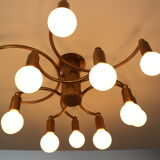 Vintage Modern Golden Color Ceiling Lamp, 1970s