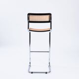 Lot de 2 tabourets de bar Bauhaus en osier