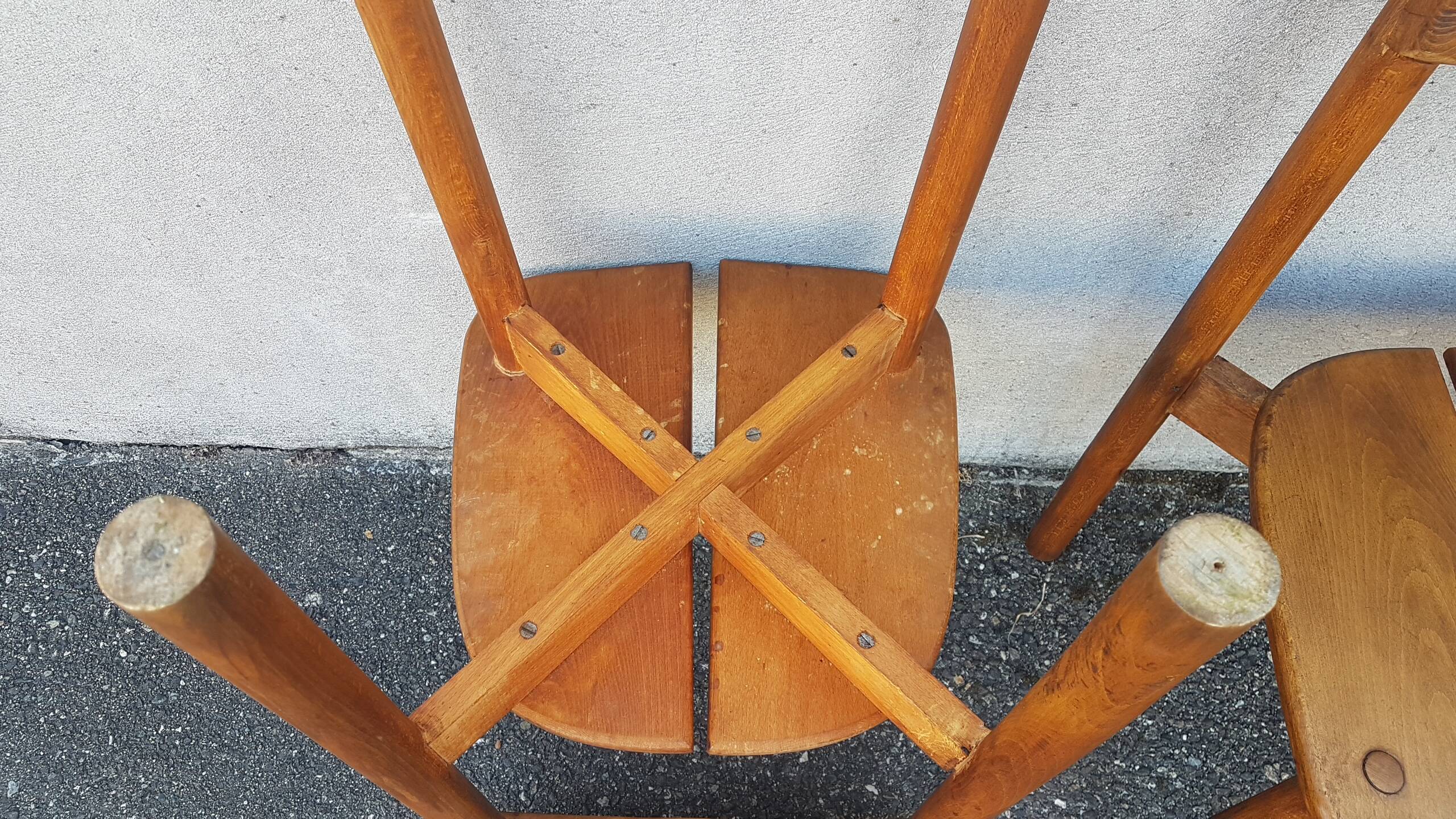 4 coffee bean chairs by Pierre Gautier Delaye