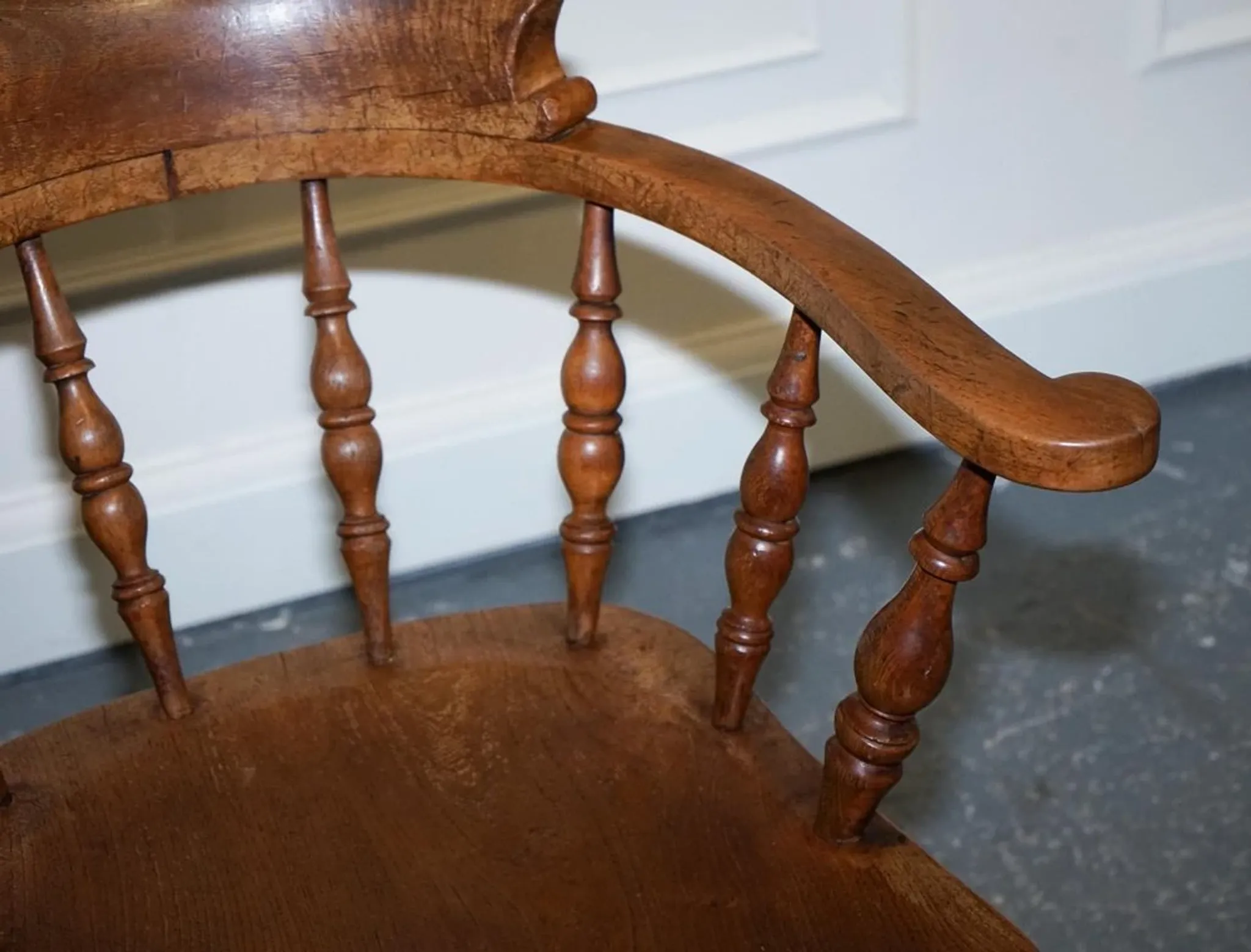 Edwardian Oak Captain's Chair for Smokers, 1900s