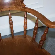 Edwardian Oak Captain's Chair for Smokers, 1900s