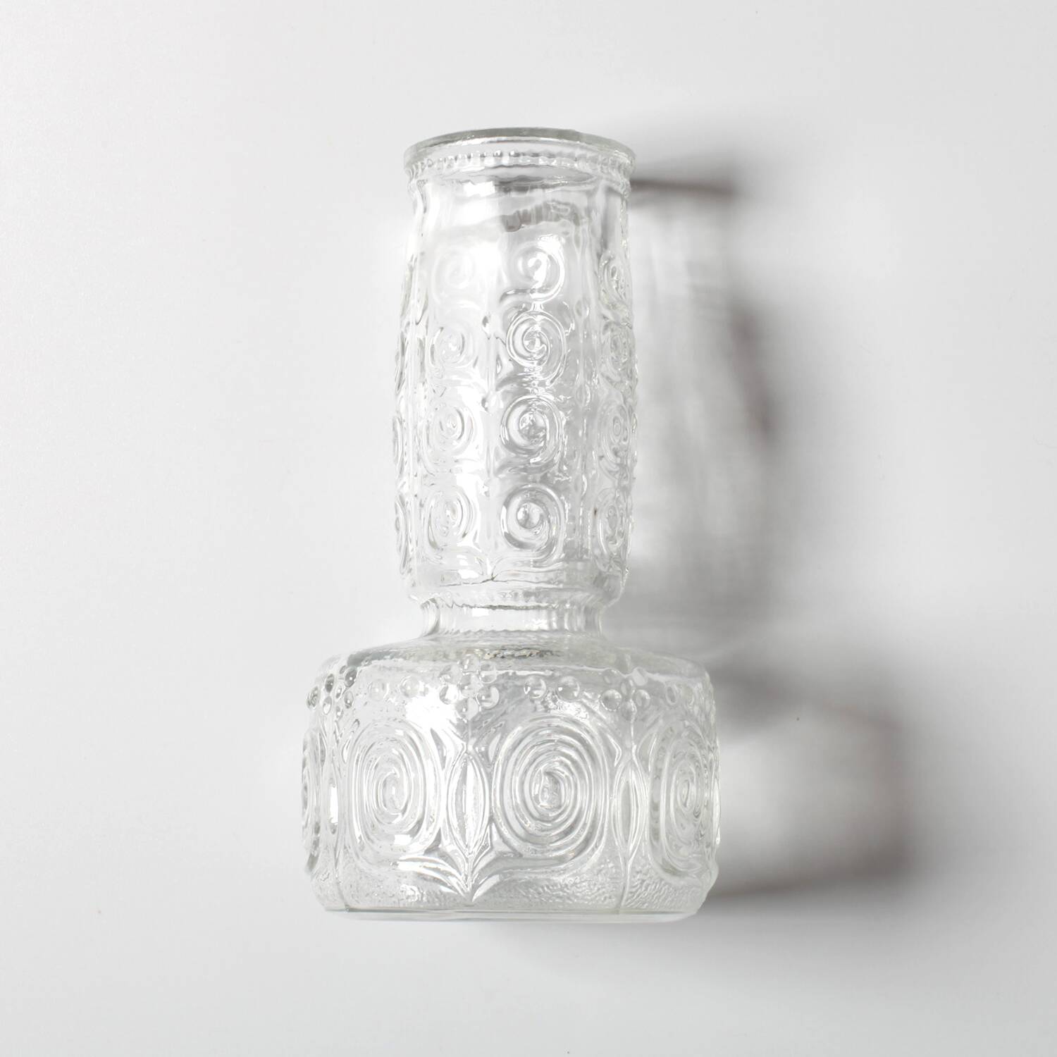 Mid-century Clear Pressed Glass Vase by Adolf Matura / Rosice / 1973
