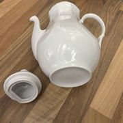 Cafetière vintage en porcelaine blanche et filet doré