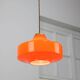 Mid-century italian orange glass & brass pendant lamp