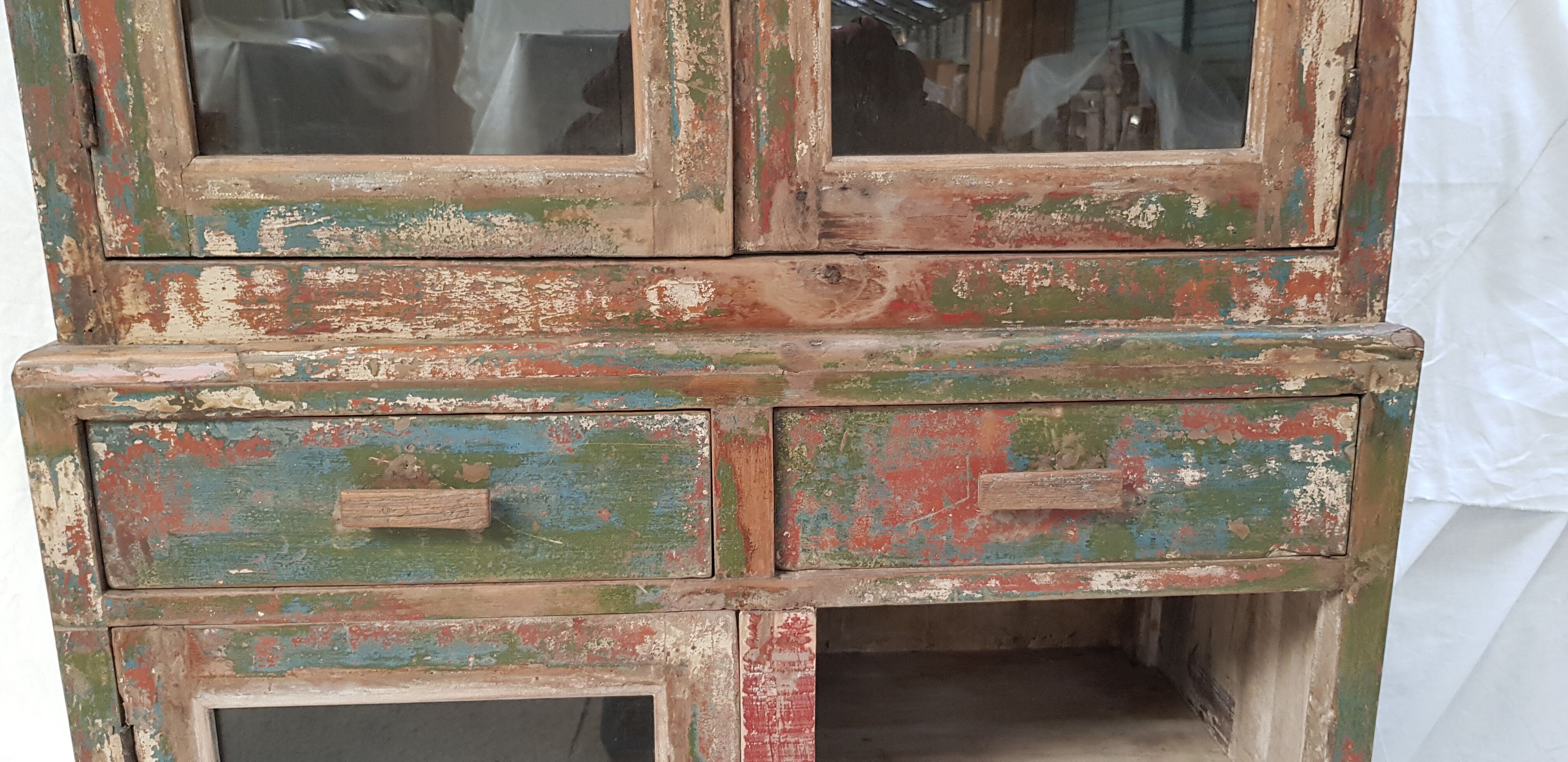 Old glazed vaisselier in Burmese teak