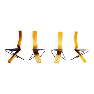 Series of 4 Chairs by Pietro Arosio for Airon 1980