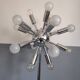 Lampadaire spoutnik 18 feux en métal chromé, interrupteur pied