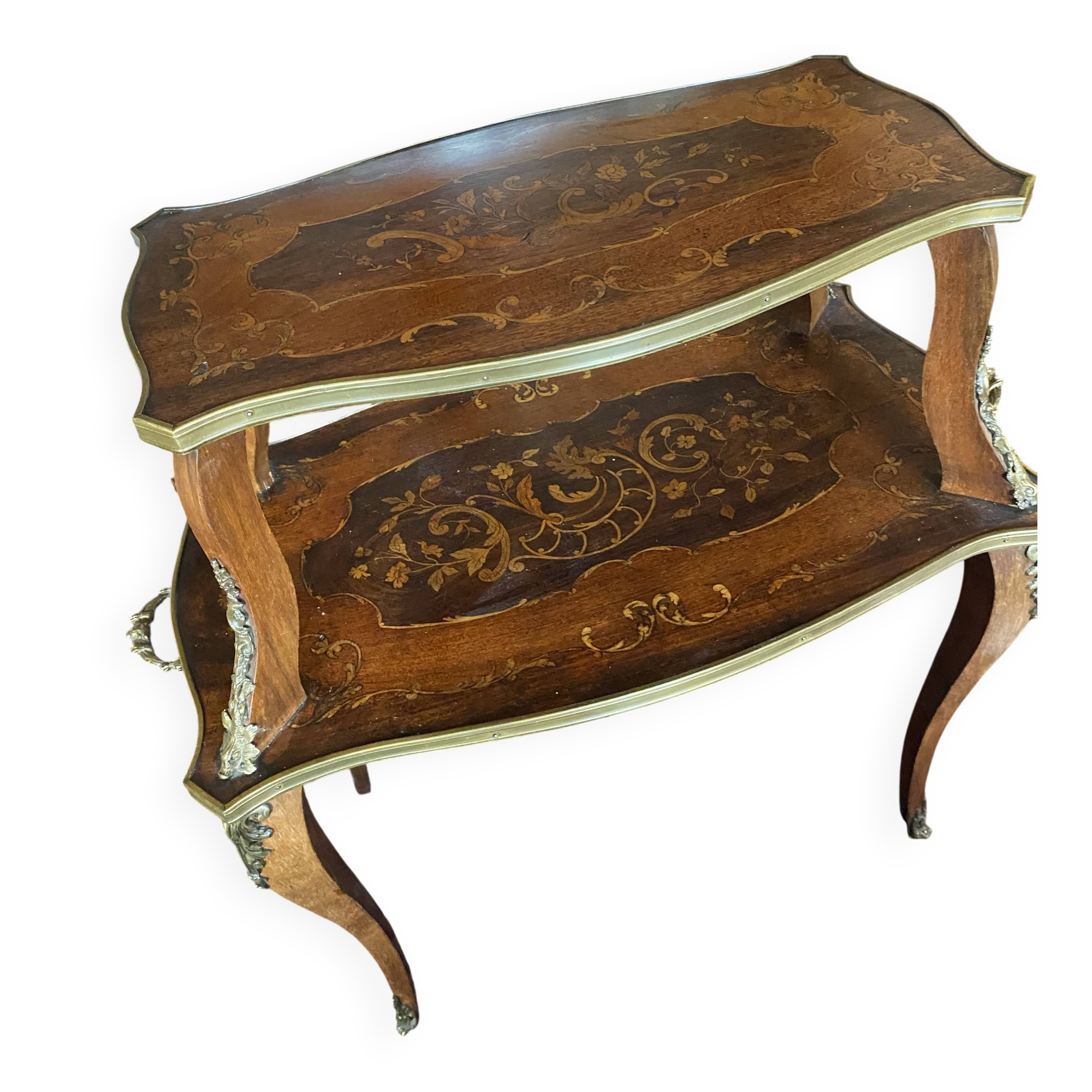 Dessert, rosewood marquetry tea table.