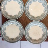 Lot de 8 assiettes creuses et de 4 assiettes à dessert anciennes Émile Bourgeois
