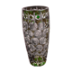 Carved crystal vase of green color - Work of Bruno LEHRER H : 25 cm