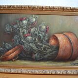 still life painting with thistles HSP signed and dated