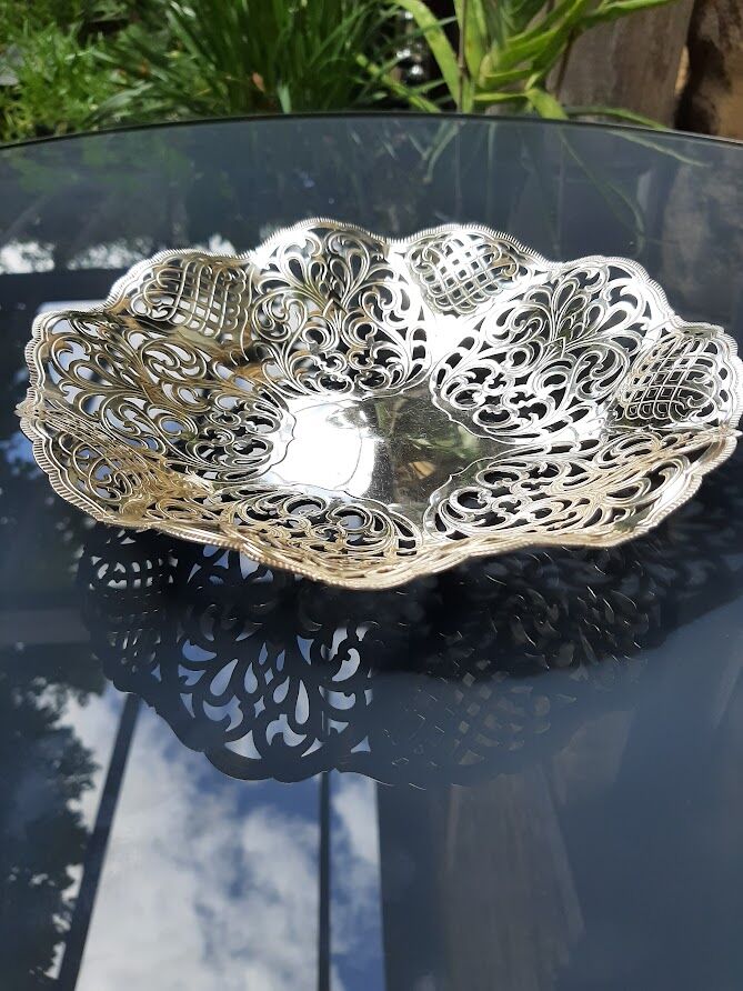 Silver fruit basket