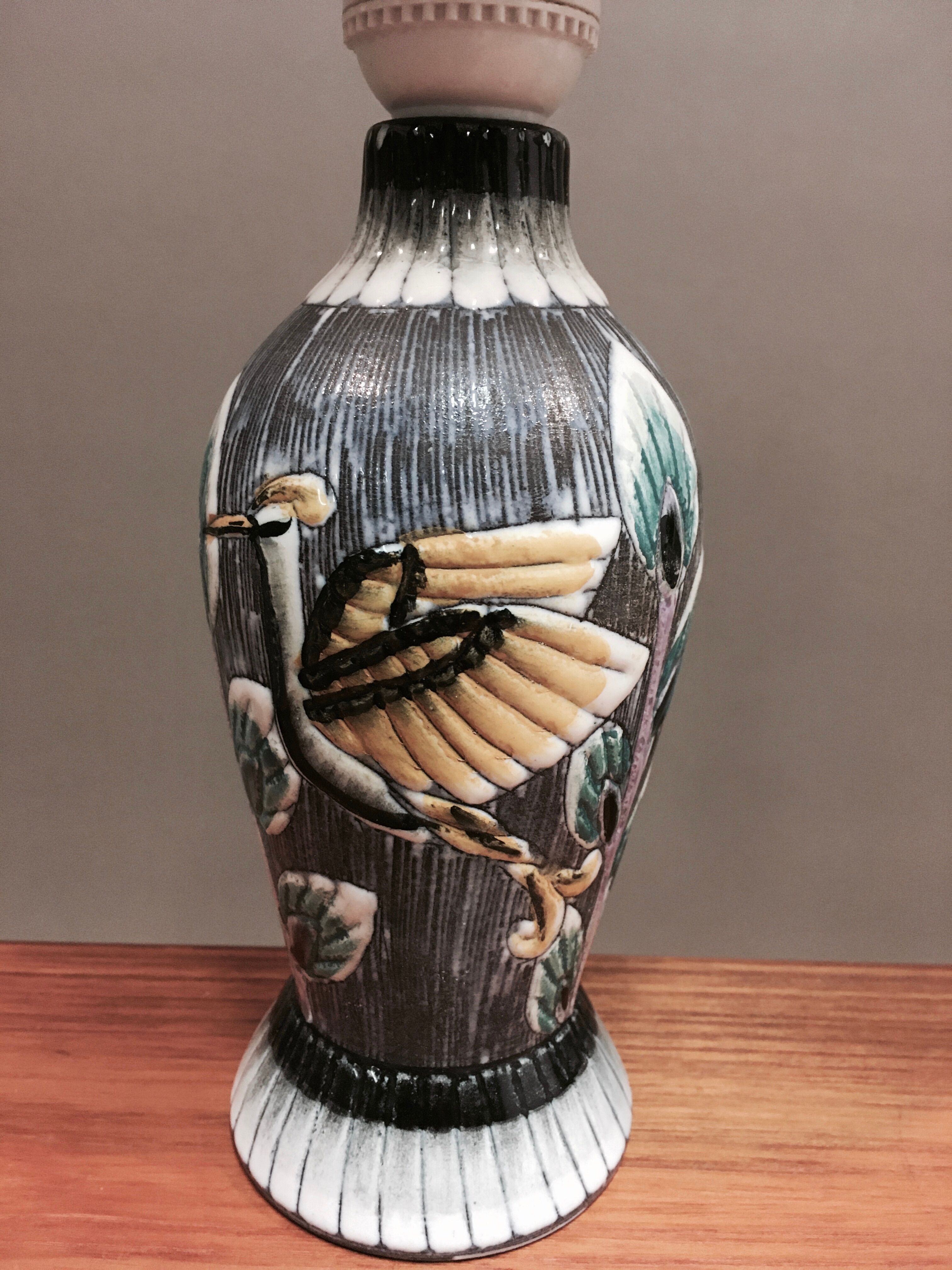 Duo of scandinavian ceramic lamps design 1960